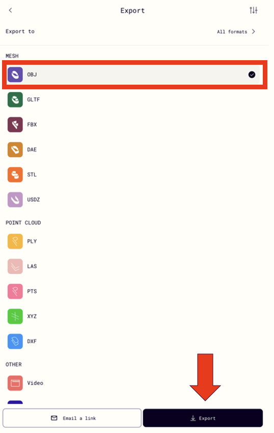 Step 11, Location of Export