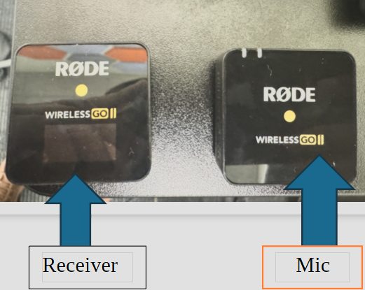 determine the difference of receiver to mic by the display screen on teh receiver