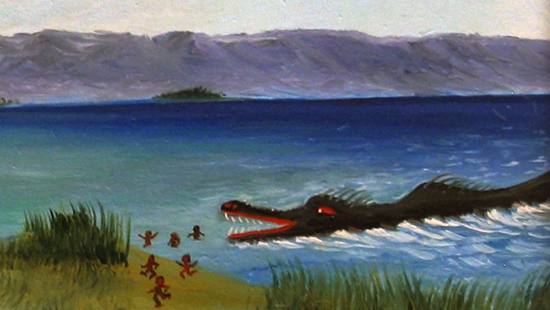 Painting of the Bear Lake Monster