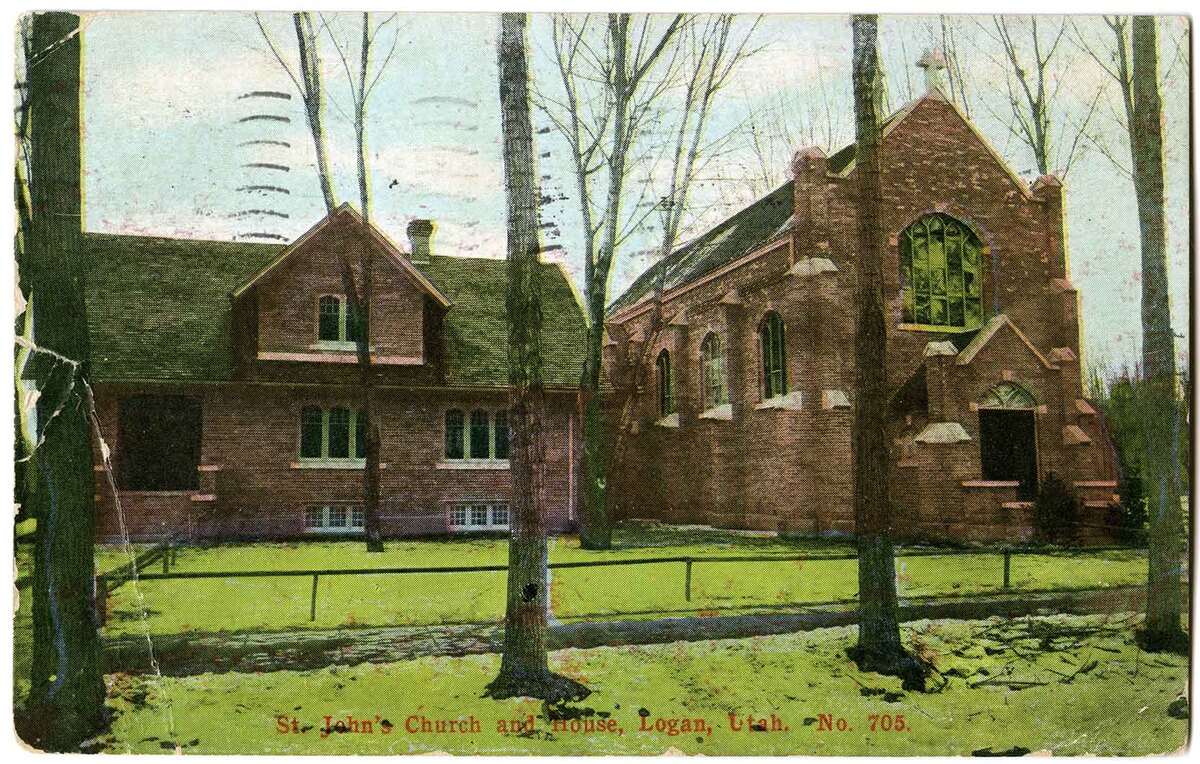 Exterior of St. John's church in 1910