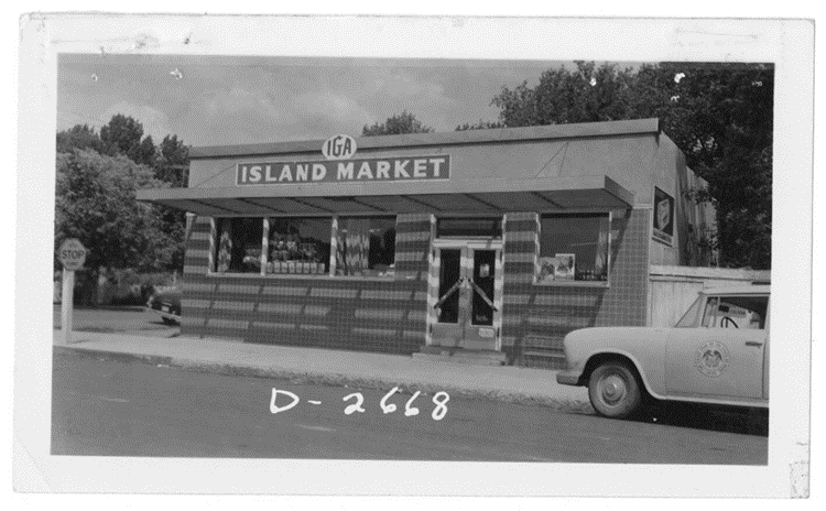 A 1961 photo of the Island Market